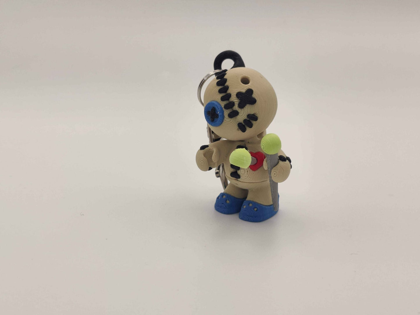 3D Printed Voodoo Doll Keychain – Articulating Charm with Removable Pins - ToyForge 3D