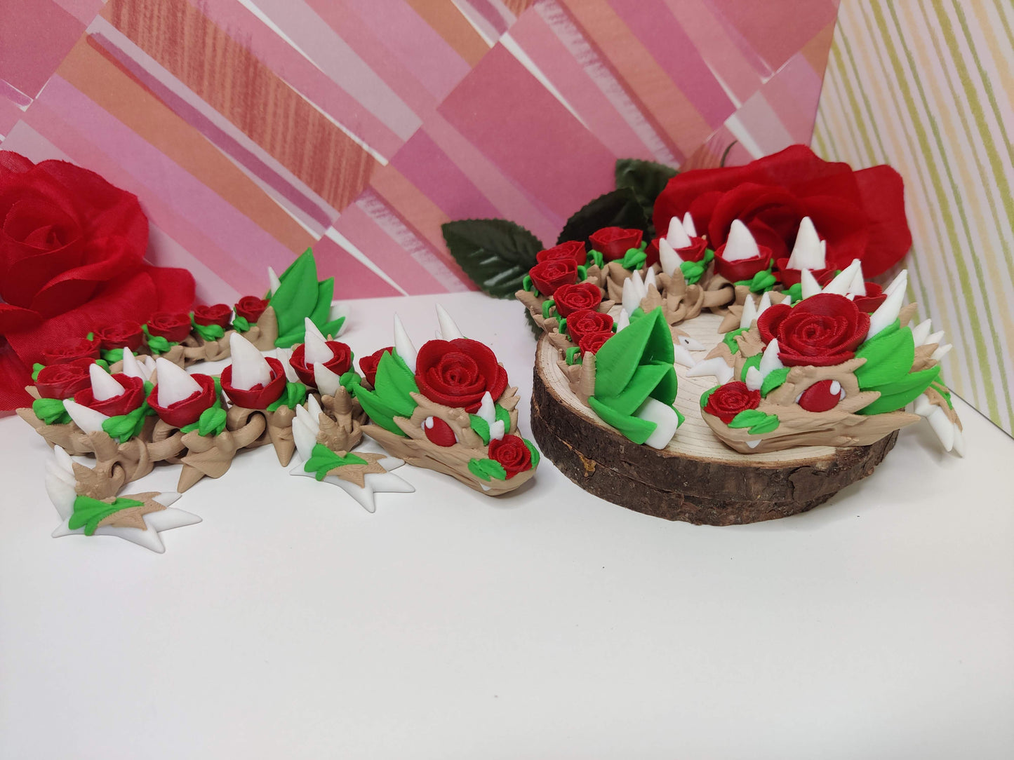 Baby Rose Flower Dragon – 3D Printed Articulating Fidget Toy