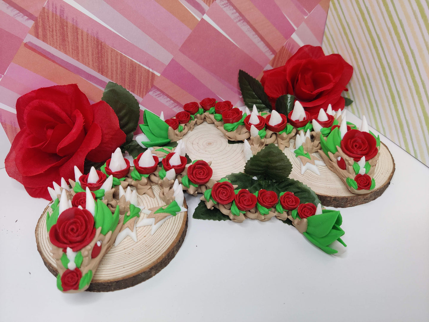 Baby Rose Flower Dragon – 3D Printed Articulating Fidget Toy