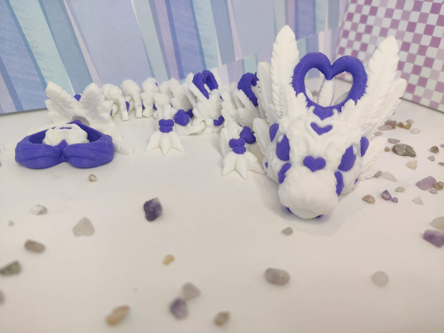 Baby Light Heart Valentine Dragon – 3D Printed Articulating Fidget Toy
