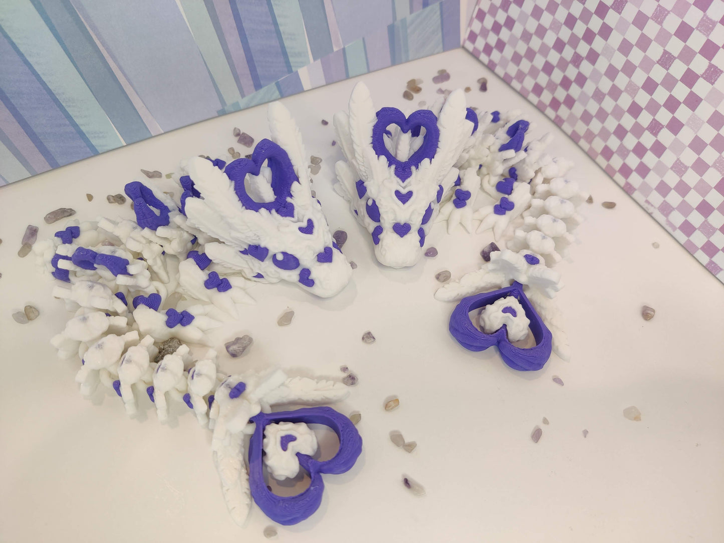 Baby Light Heart Valentine Dragon – 3D Printed Articulating Fidget Toy