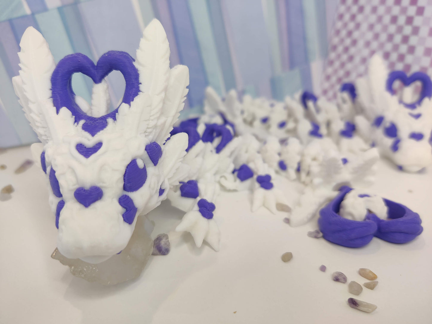Baby Light Heart Valentine Dragon – 3D Printed Articulating Fidget Toy