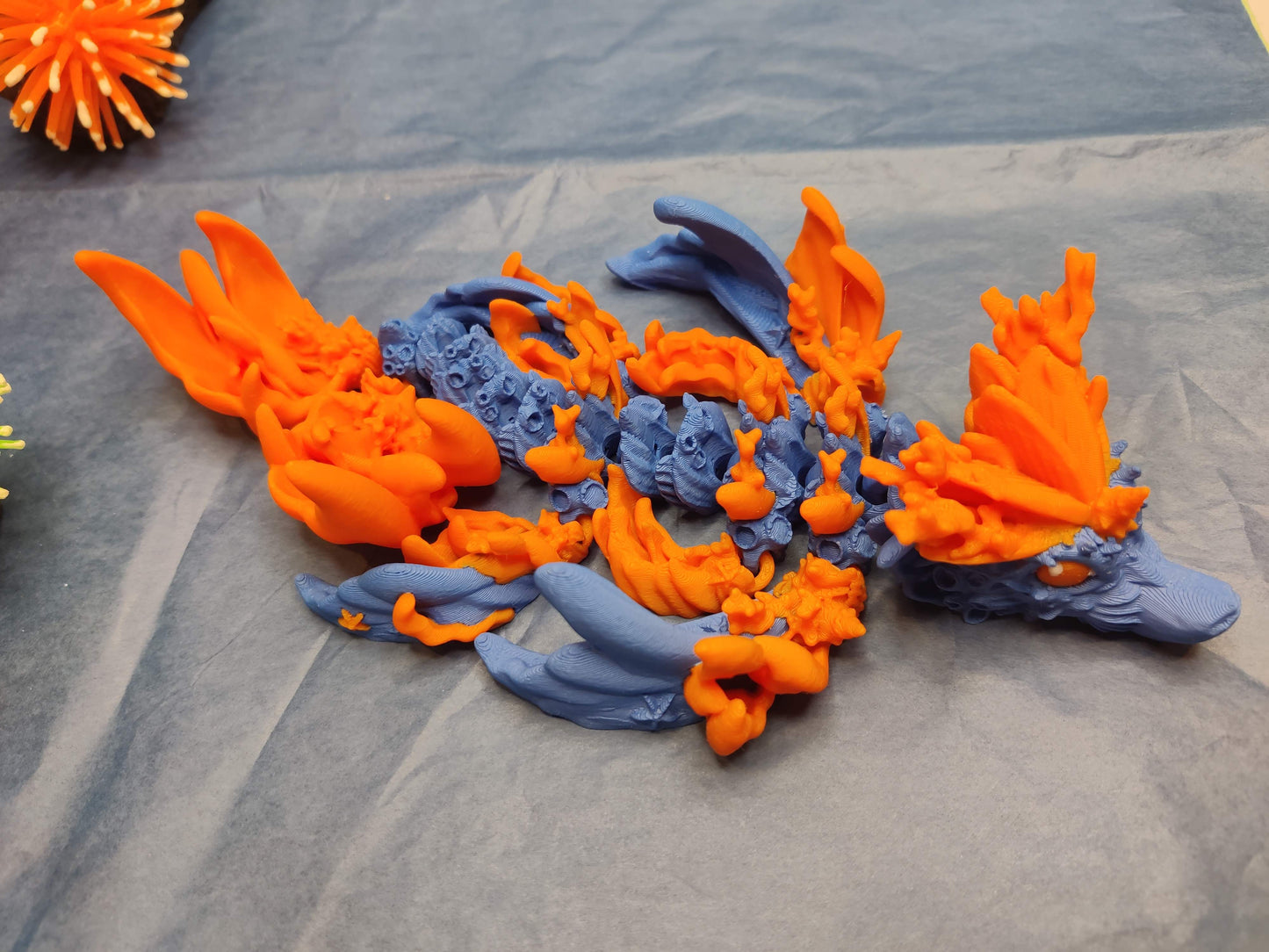 Baby Coral Dragon, Ocean Dragon, Articulating Dragon, 3D Printed Fidget Toy