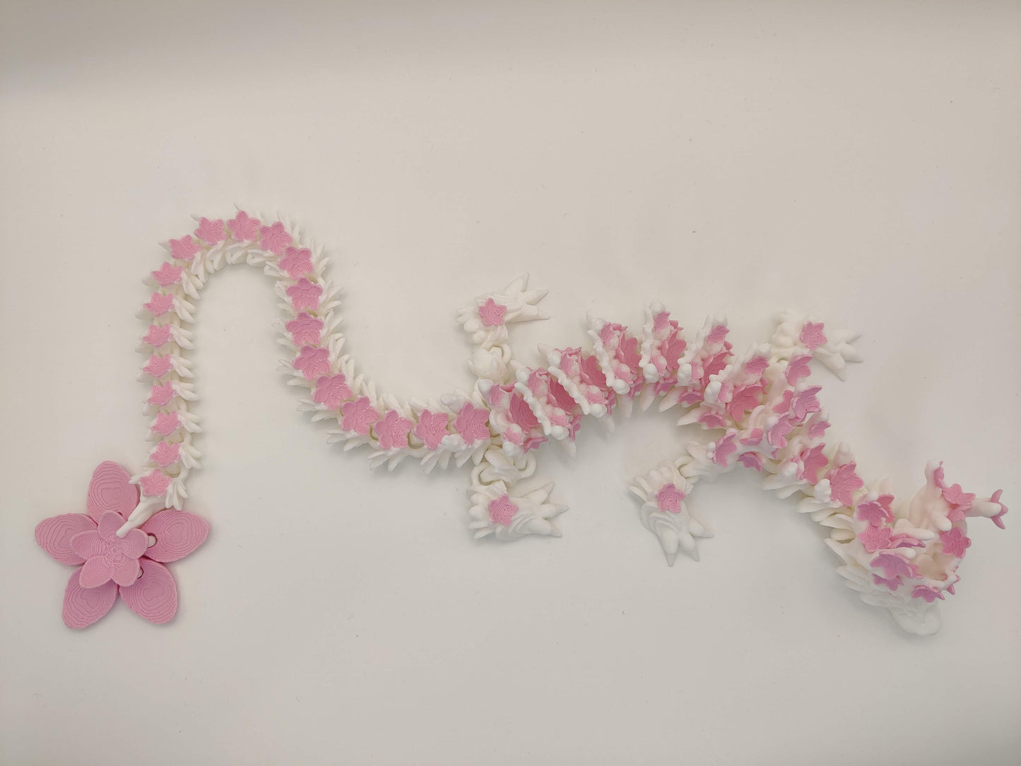 3D Printed Cherry Blossom Spring Flower Dragon – Articulating Flexi Fidget Toy