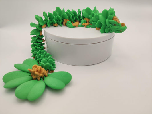 3D Printed Clover Dragon - Articulating Fidget Toy