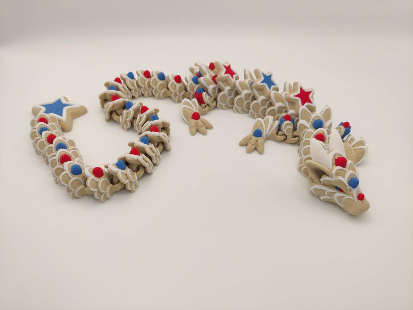 19.5" Star Cookie Dragon - 3D Printed Articulating Dragon Flexi
