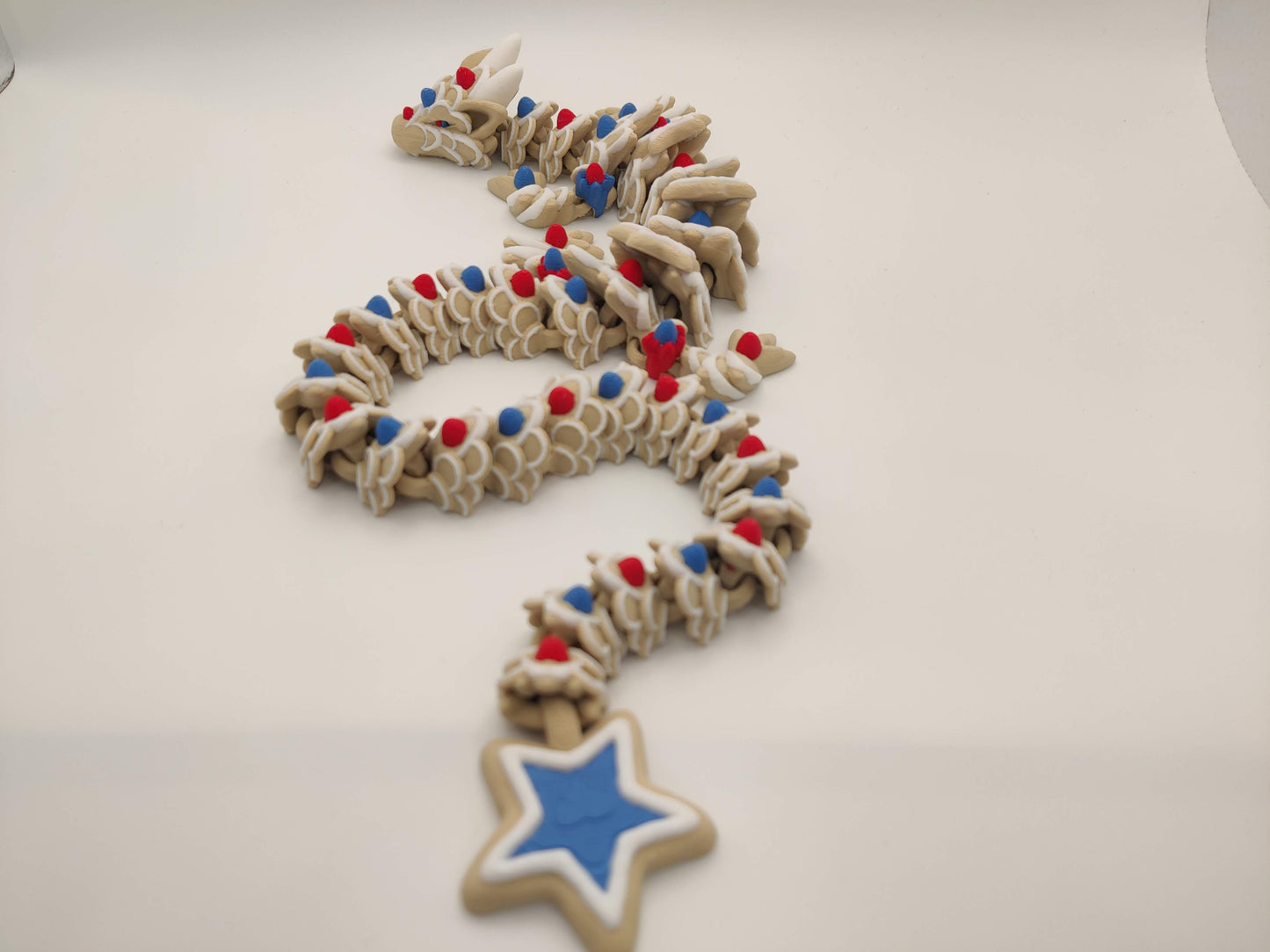 19.5" Star Cookie Dragon - 3D Printed Articulating Dragon Flexi