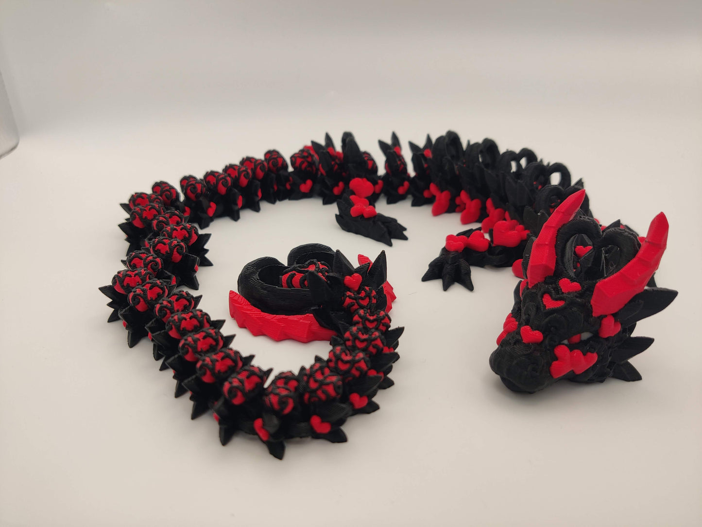 3D Printed Dark Heart Dragon - Articulating Fidget Toy