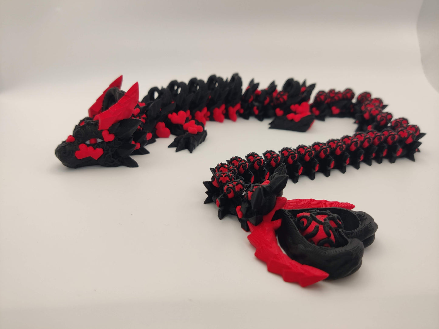 3D Printed Dark Heart Dragon - Articulating Fidget Toy
