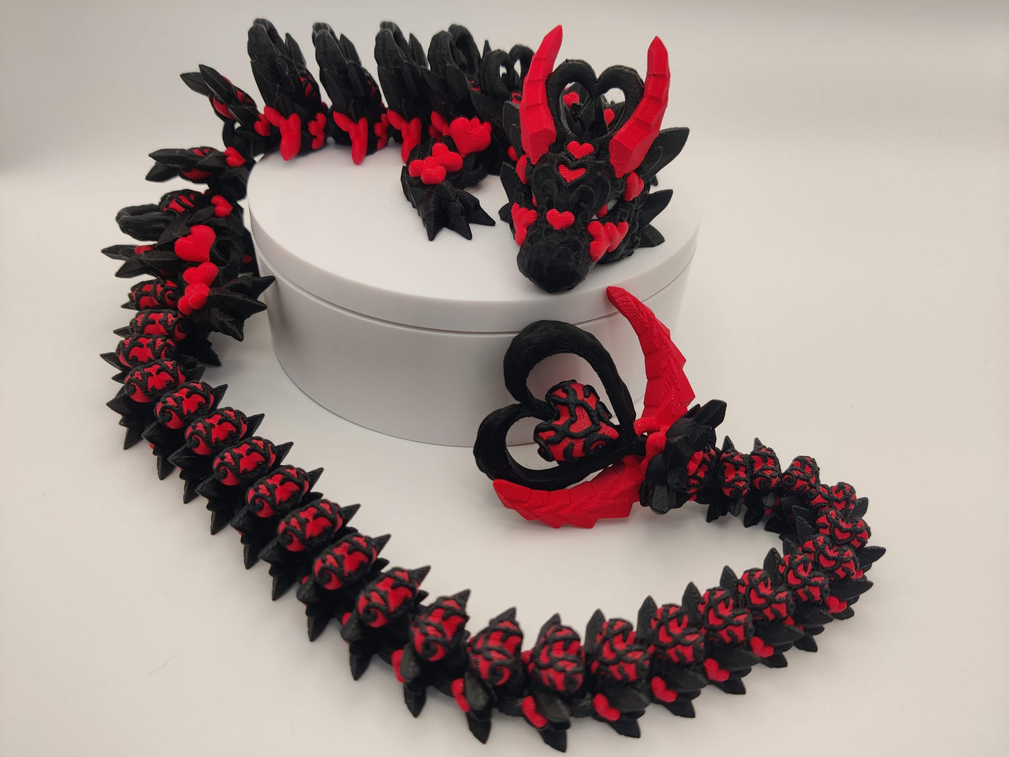 3D Printed Dark Heart Dragon - Articulating Fidget Toy
