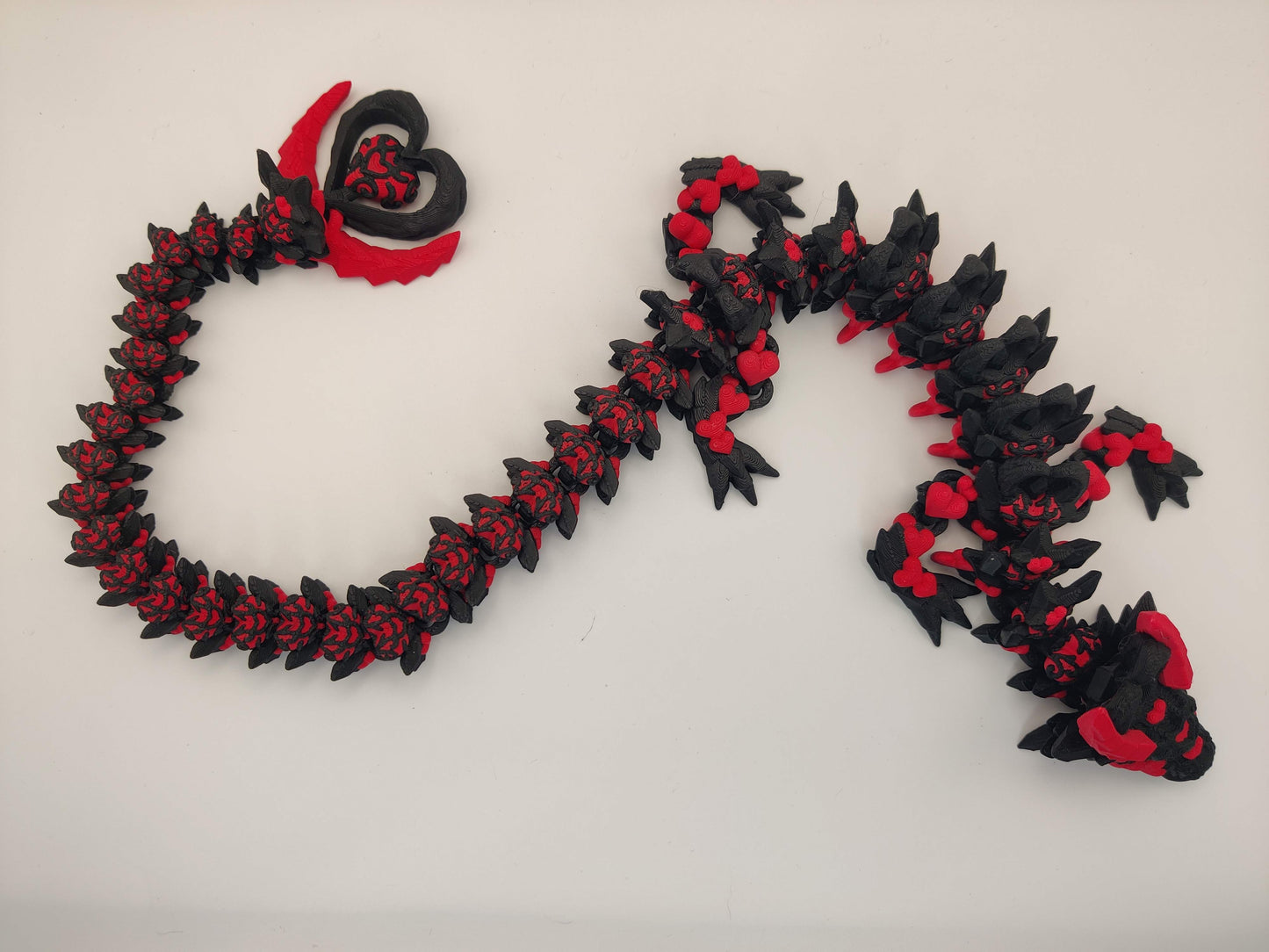 3D Printed Dark Heart Dragon - Articulating Fidget Toy