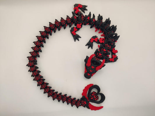 3D Printed Dark Heart Dragon - Articulating Fidget Toy