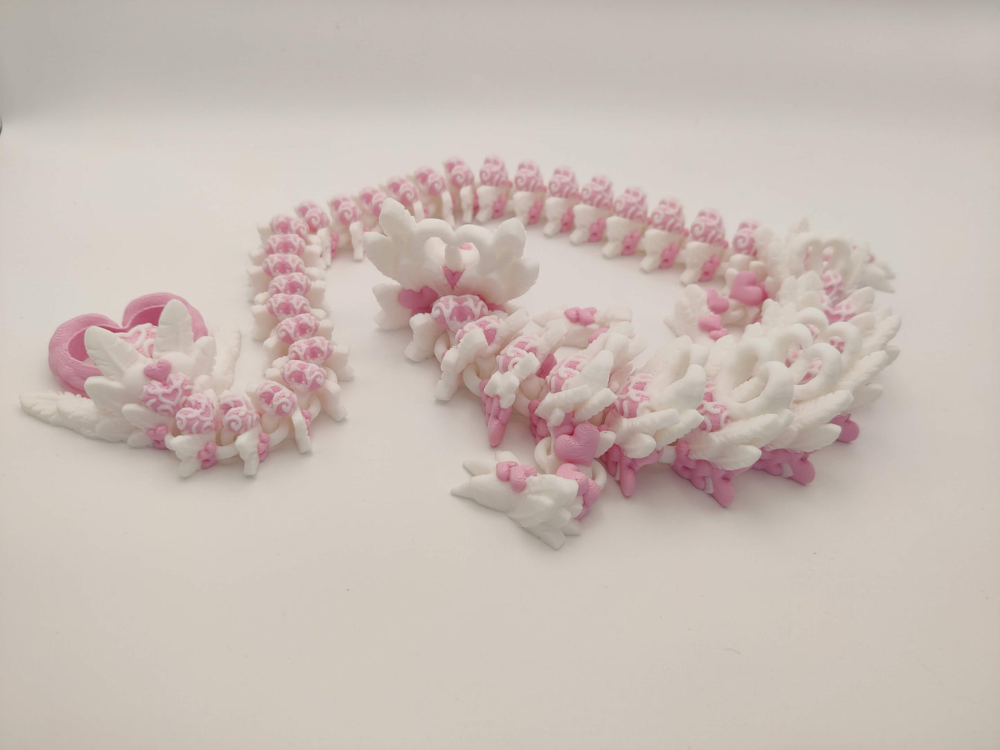 3D Printed Light Heart Dragon - Articulating Fidget Toy
