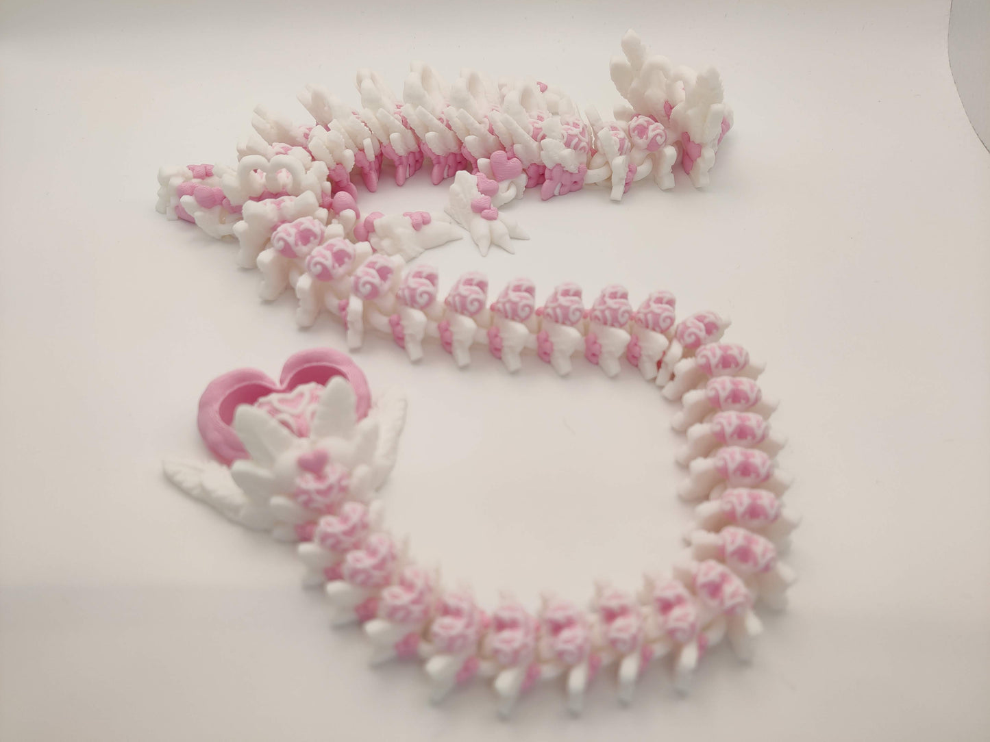 3D Printed Light Heart Dragon - Articulating Fidget Toy