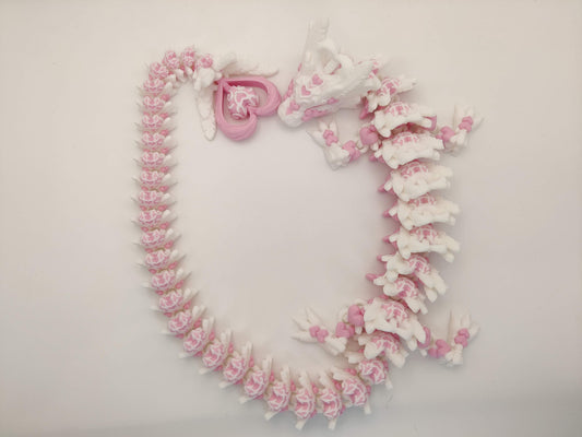 3D Printed Light Heart Dragon - Articulating Fidget Toy
