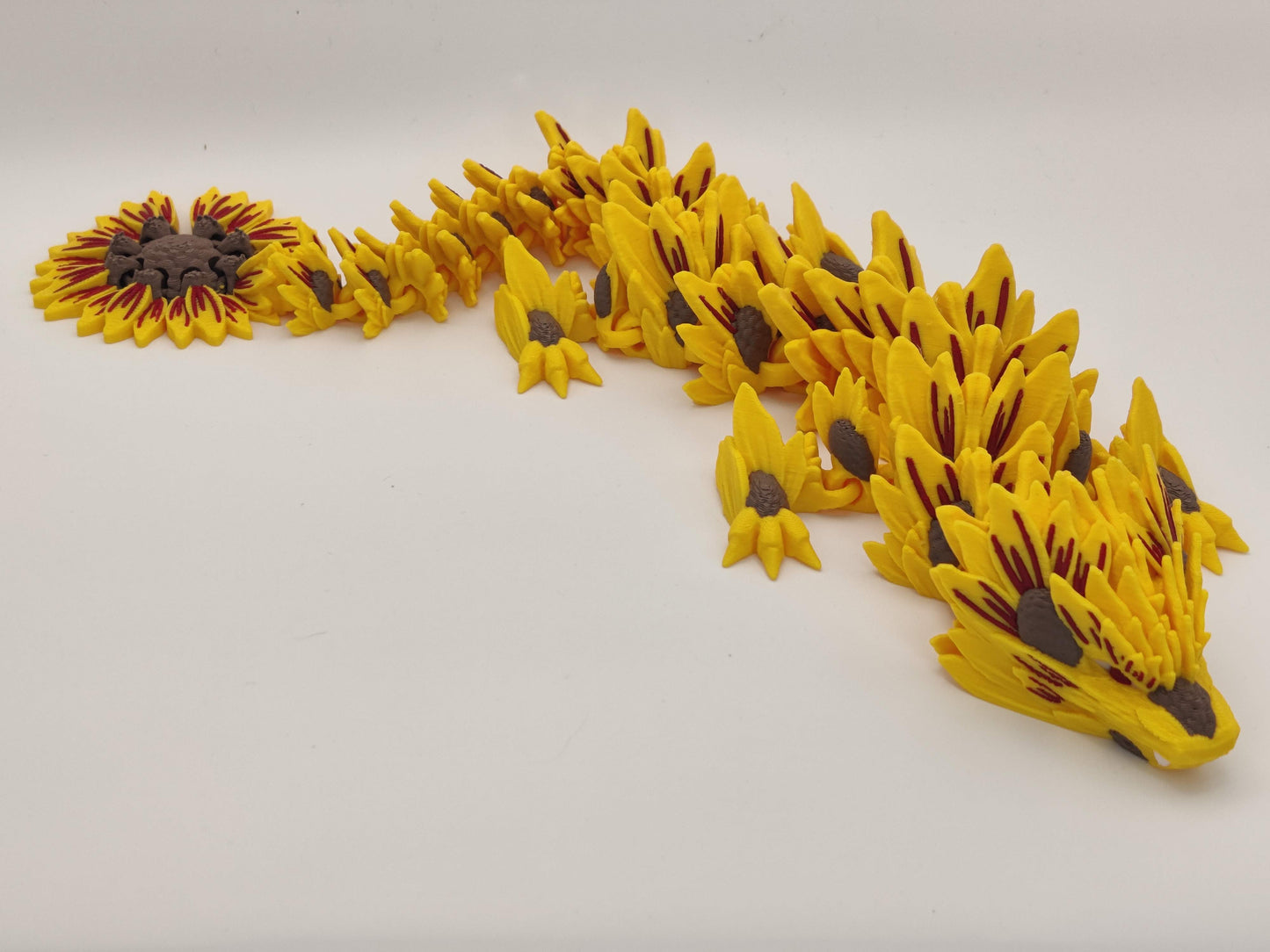3D Printed Sunflower Dragon - Articulating Fidget Toy