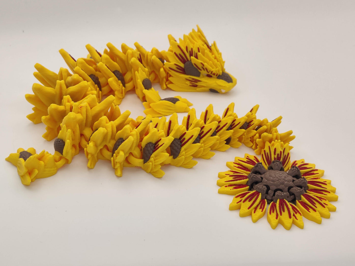 3D Printed Sunflower Dragon - Articulating Fidget Toy