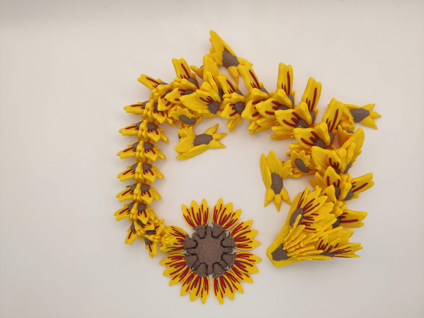 3D Printed Sunflower Dragon - Articulating Fidget Toy