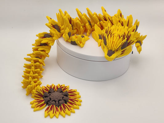 3D Printed Sunflower Dragon - Articulating Fidget Toy
