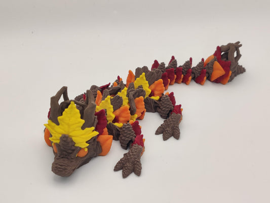 8.5" Baby Autumn Dragon – Fall Dragon - Articulating Fidget Toy