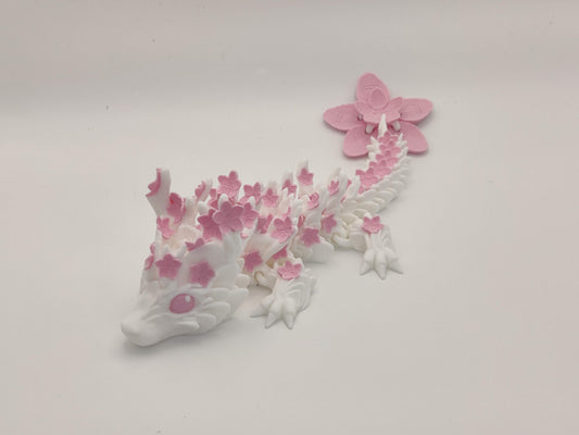 Baby Cherry Blossom Dragon – Spring Flower Dragon - 3D Printed Articulating Fidget Toy