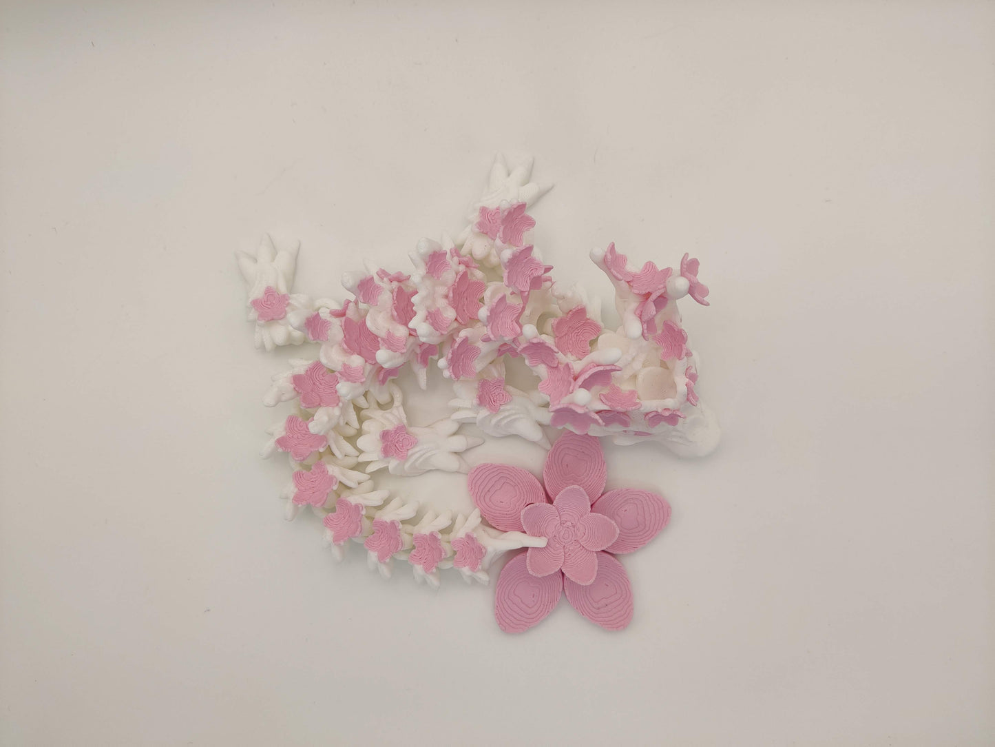 Baby Cherry Blossom Dragon – Spring Flower Dragon - 3D Printed Articulating Fidget Toy
