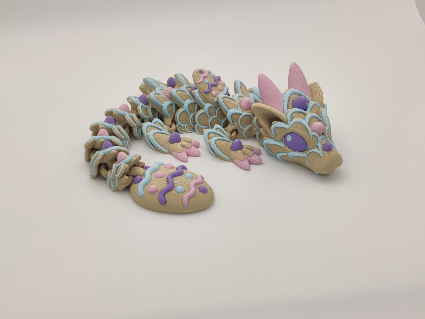 9" Baby Easter Cookie Dragon - 3D Printed Articulating Fidget Toy