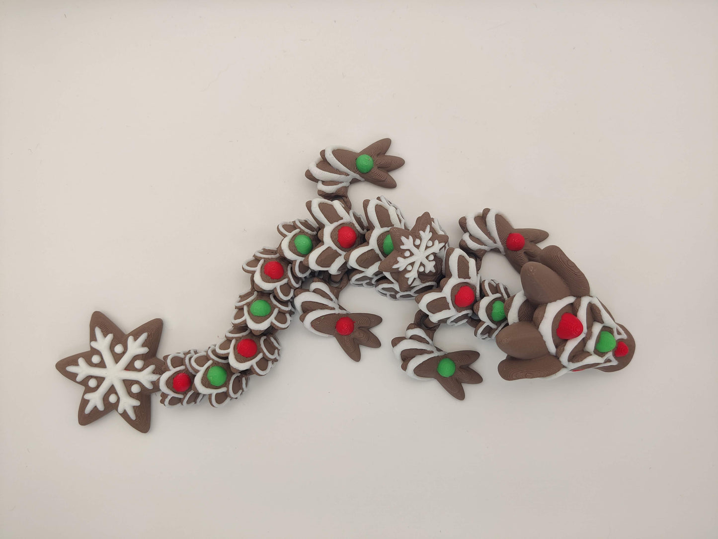 9" Gingerbread Cookie Baby Dragon – 3D Printed Articulating Fidget Toy