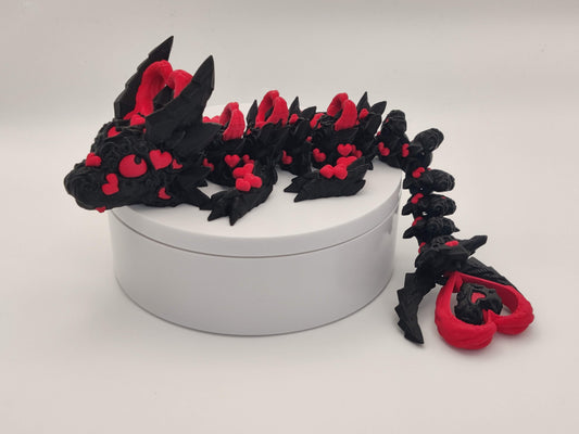 9" Dark Heart Baby Dragon – 3D Printed Articulating Fidget Toy