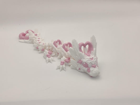 9" Baby Light Heart Valentine Dragon – 3D Printed Articulating Fidget Toy