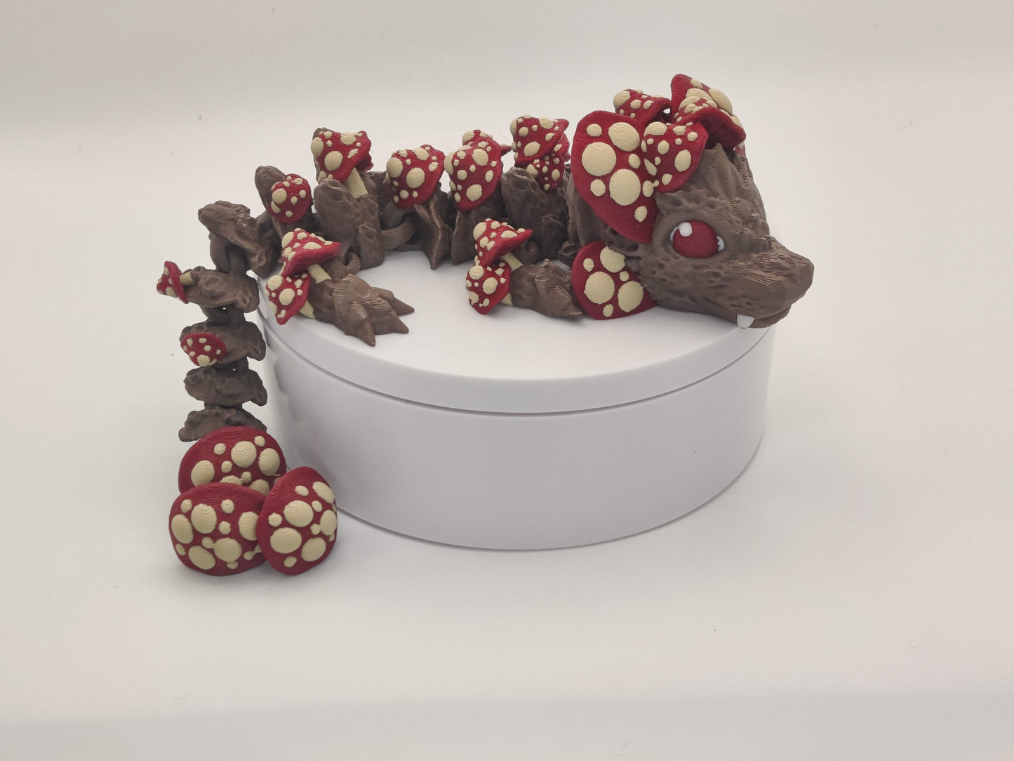 8.5" Baby Mushroom Dragon – 3D Printed Articulated Dragon Toy