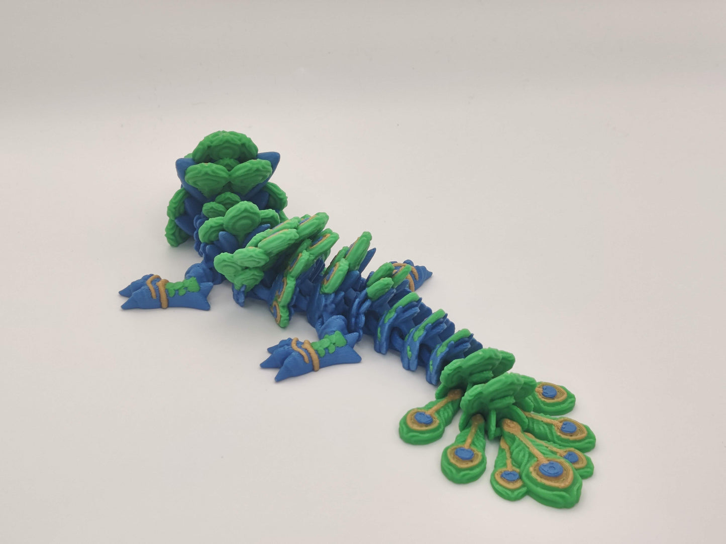 8.5" Baby Peacock Dragon – 3D Printed Articulated Dragon Toy
