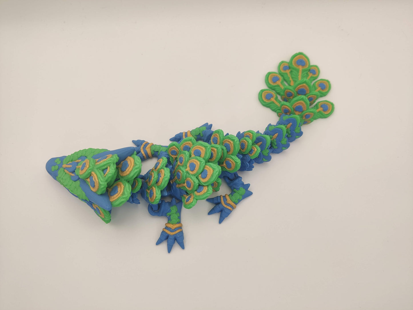 8.5" Baby Peacock Dragon – 3D Printed Articulated Dragon Toy