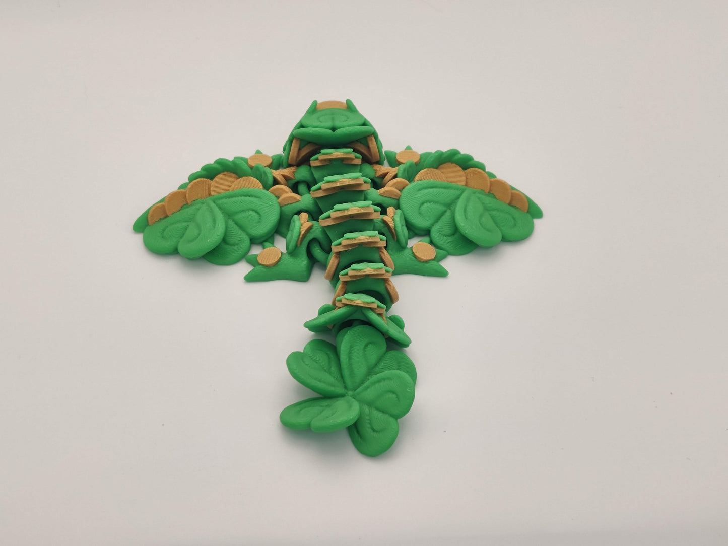 Little Clover Dragon, Winged Clover Dragon, Articulating Dragon, St Patrick's Day Dragon