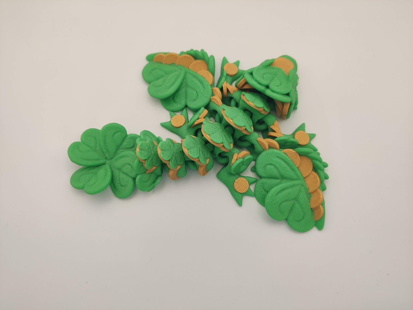 Little Clover Dragon, Winged Clover Dragon, Articulating Dragon, St Patrick's Day Dragon