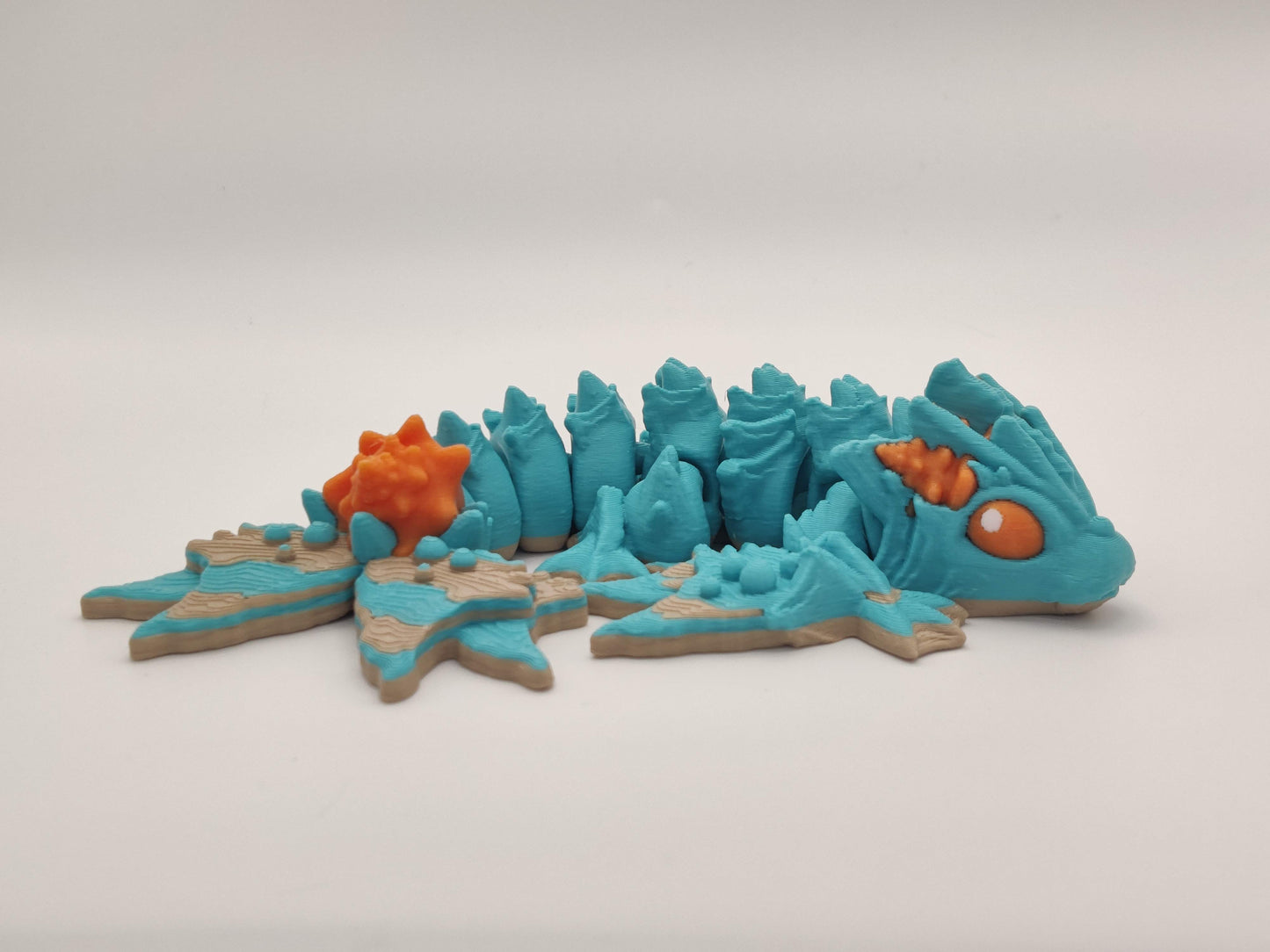 Little Beach Dragon – 3D Printed Articulated Sea Dragon Figurine (5.5")