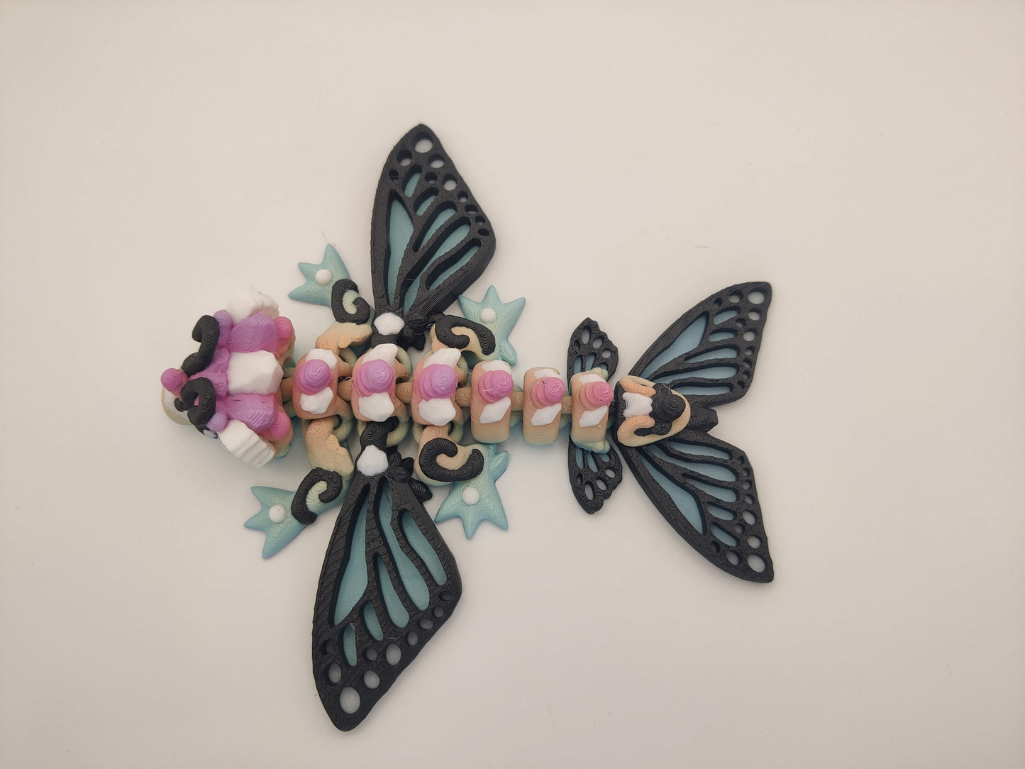 Little Butterfly Dragon, Spring Dragon, Articulating Dragon, 3D Printed Fidget Toy