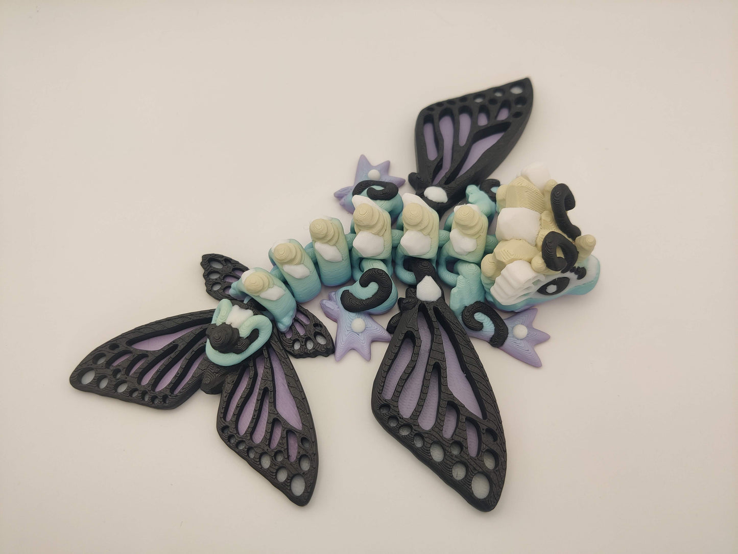 Little Butterfly Dragon, Spring Dragon, Articulating Dragon, 3D Printed Fidget Toy
