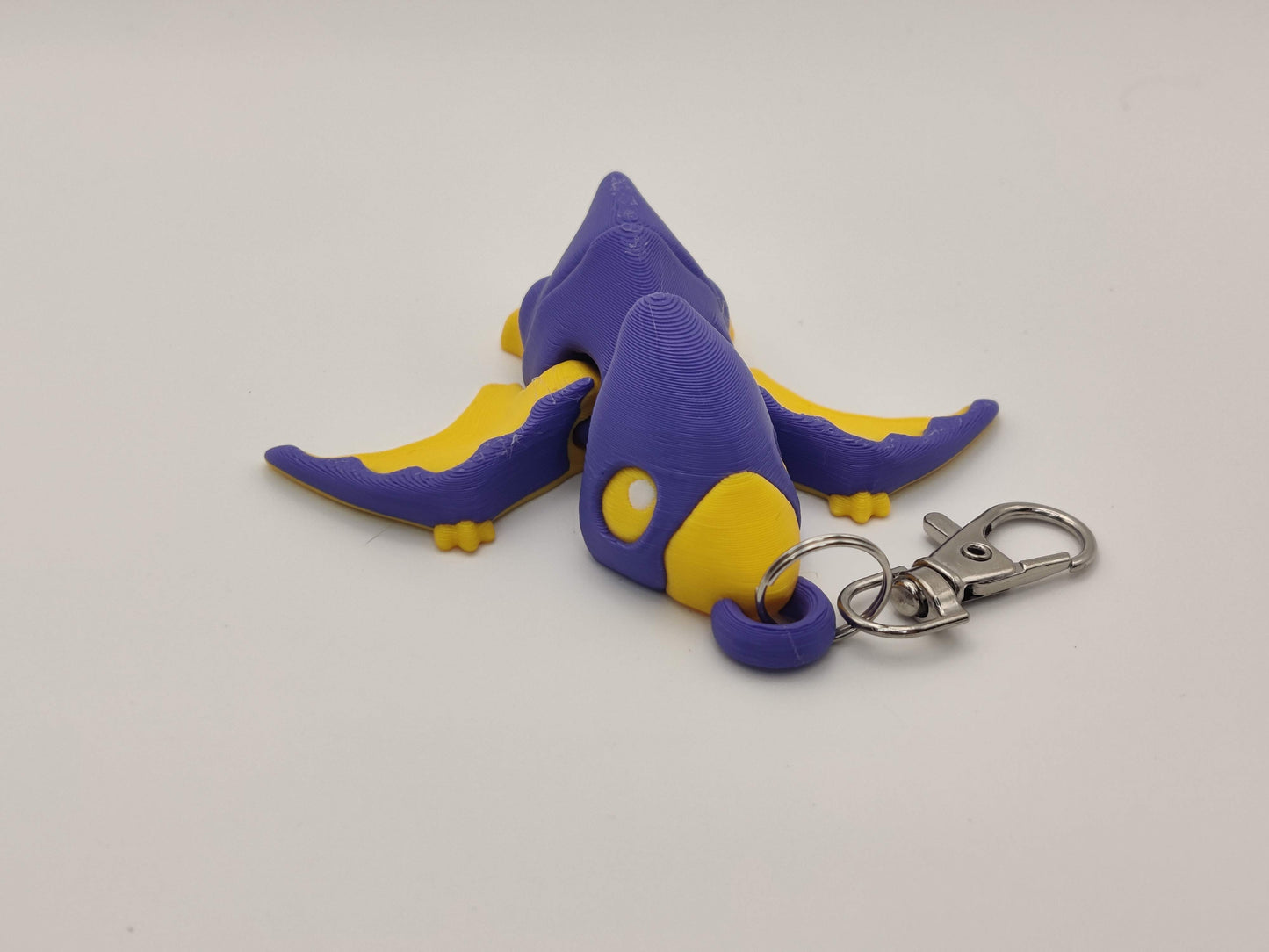 3D Printed Pterodactyl Dinosaur Keychain – Cute Flying Dino Bag Charm