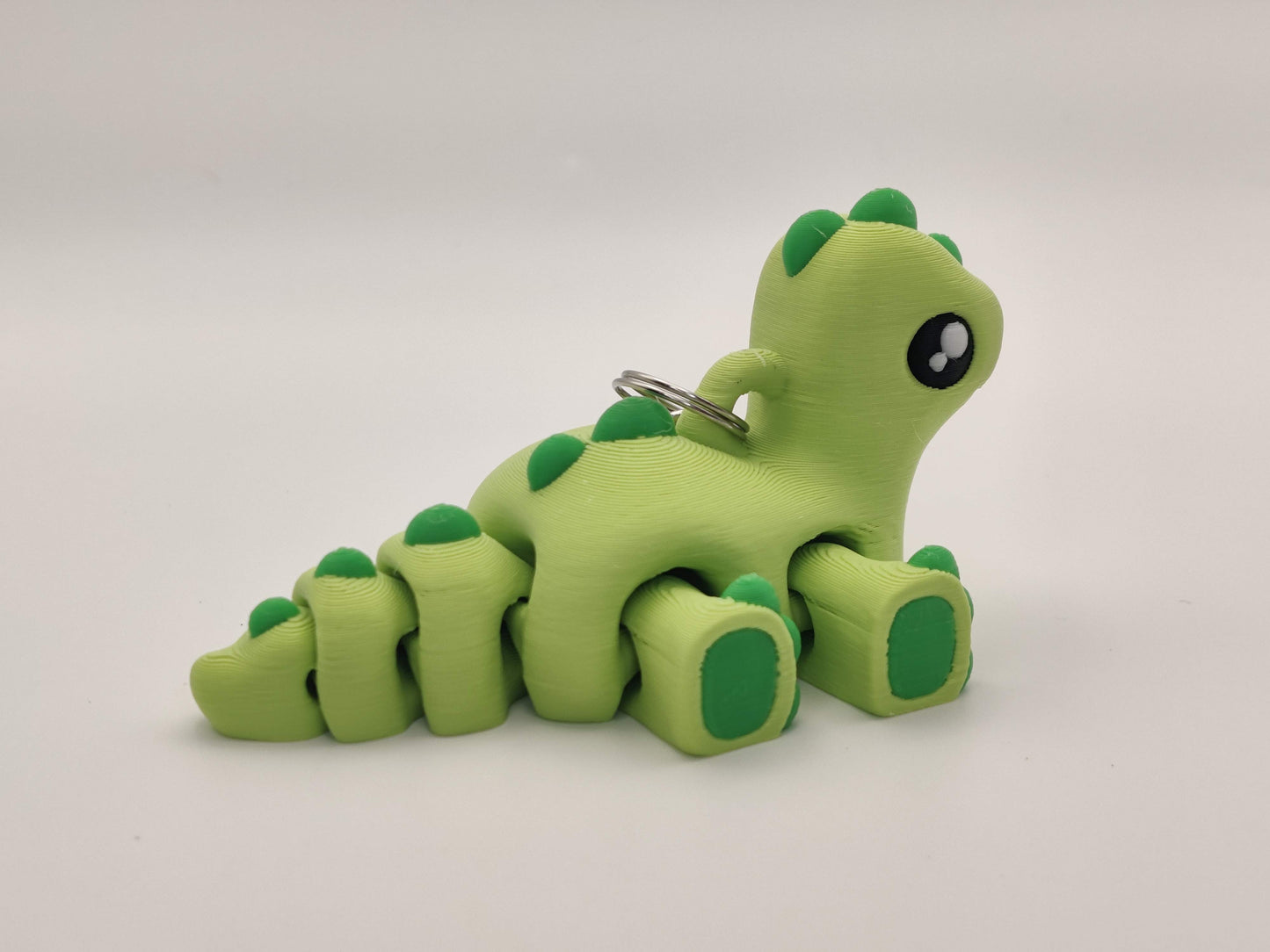 3D Printed Brontosaurus Dinosaur Keychain – Cute Prehistoric Dino Bag Charm