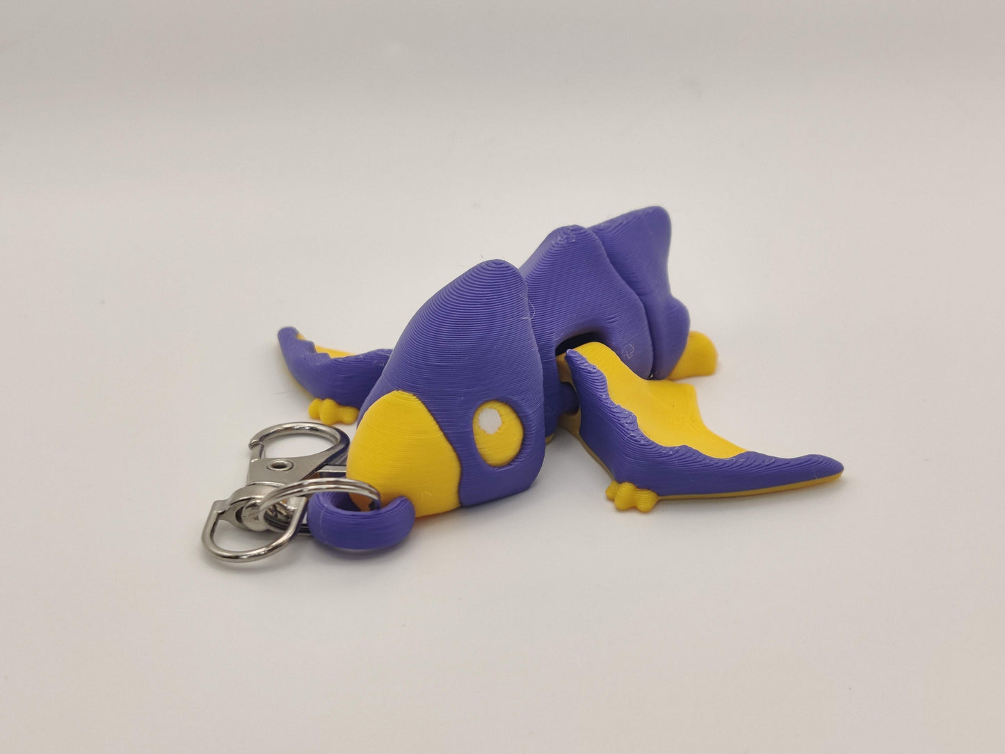 3D Printed Pterodactyl Dinosaur Keychain – Cute Flying Dino Bag Charm