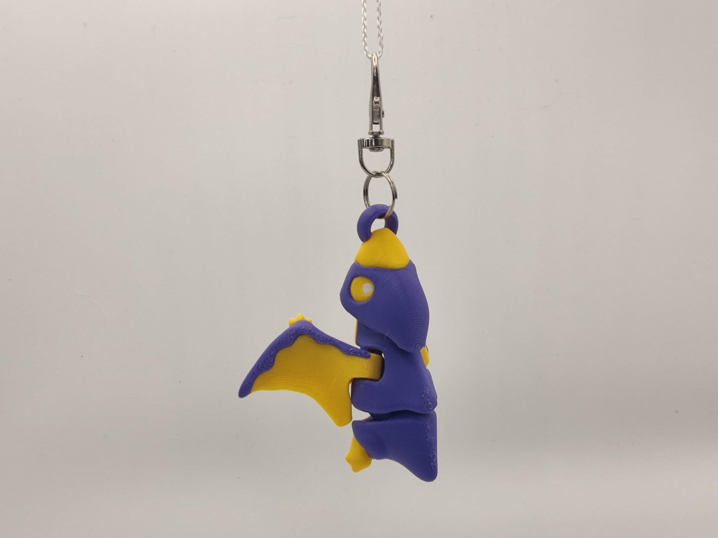 3D Printed Pterodactyl Dinosaur Keychain – Cute Flying Dino Bag Charm
