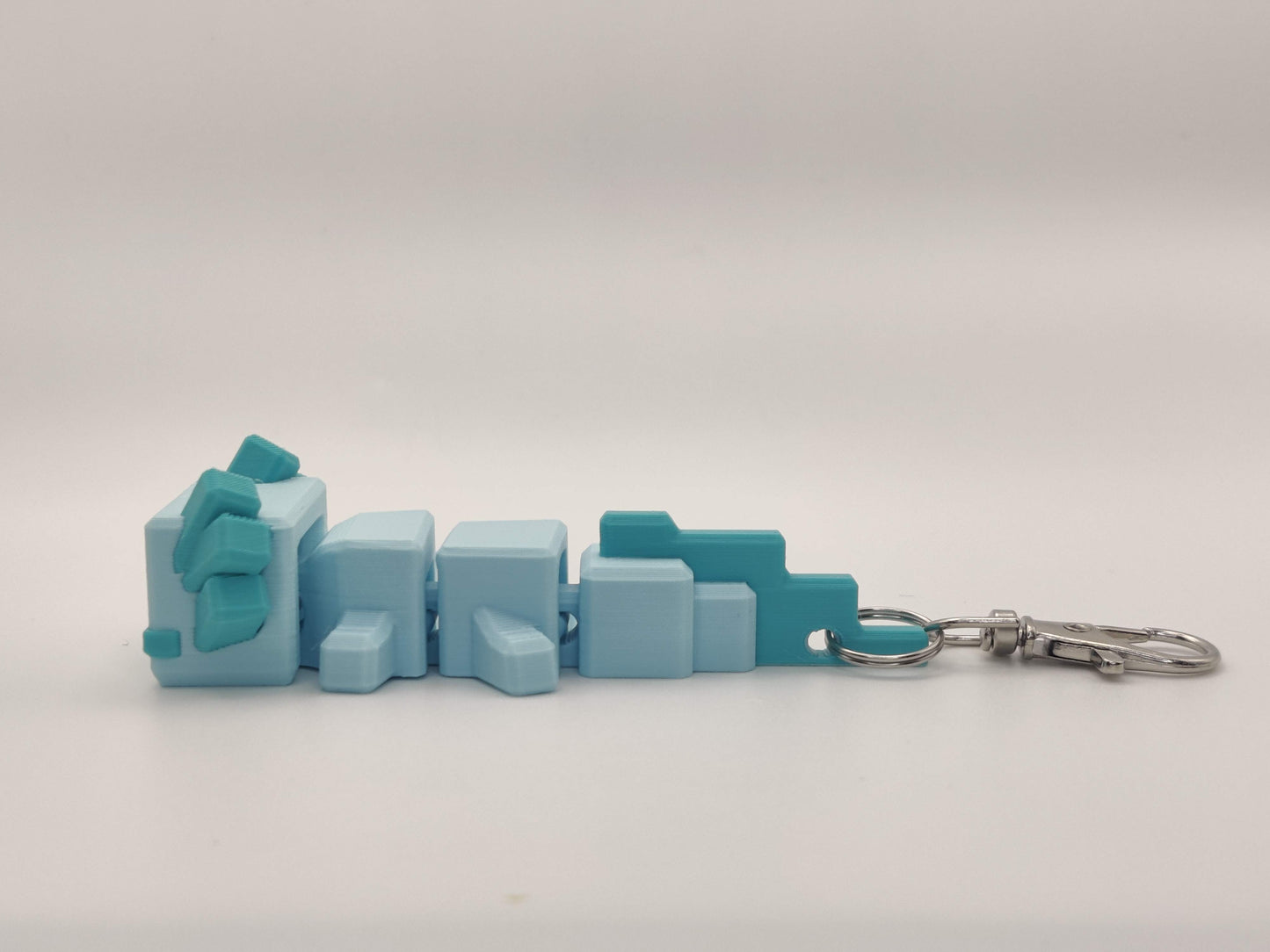 Blocky Axolotl Keychain – 3D Printed Minecraft Style in Pink or Blue