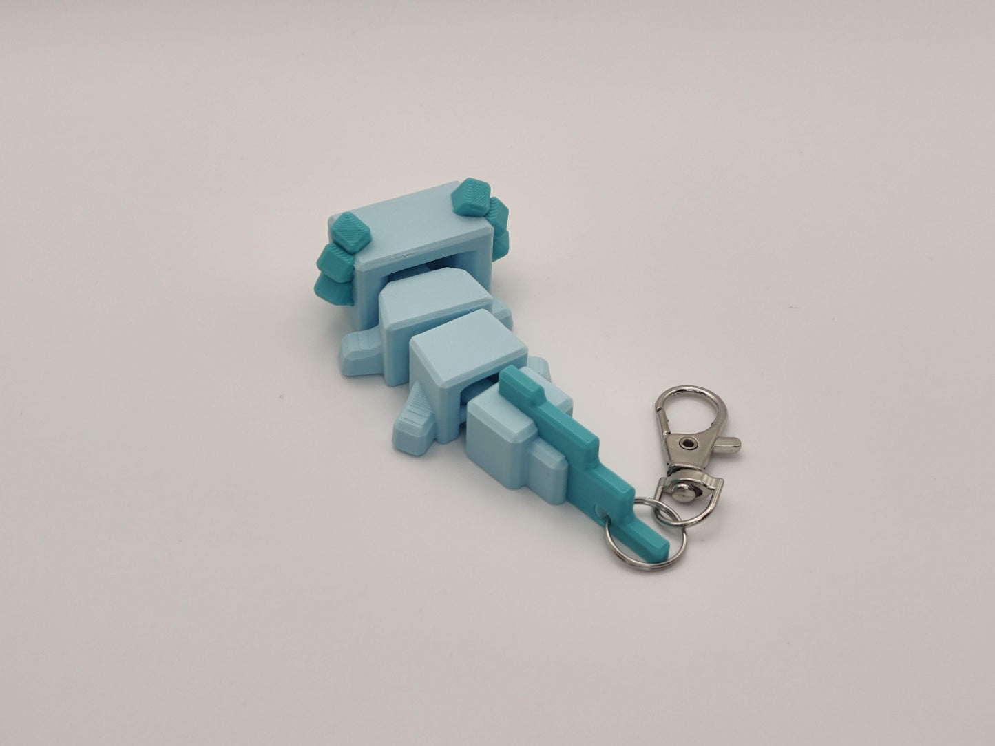 Blocky Axolotl Keychain – 3D Printed Minecraft Style in Pink or Blue