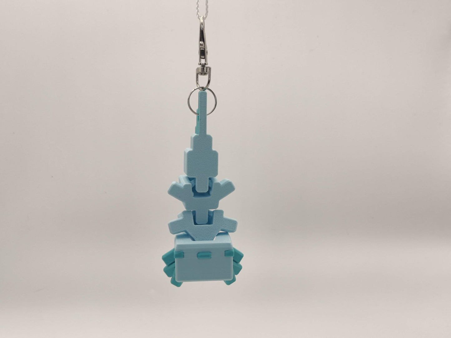 Blocky Axolotl Keychain – 3D Printed Minecraft Style in Pink or Blue