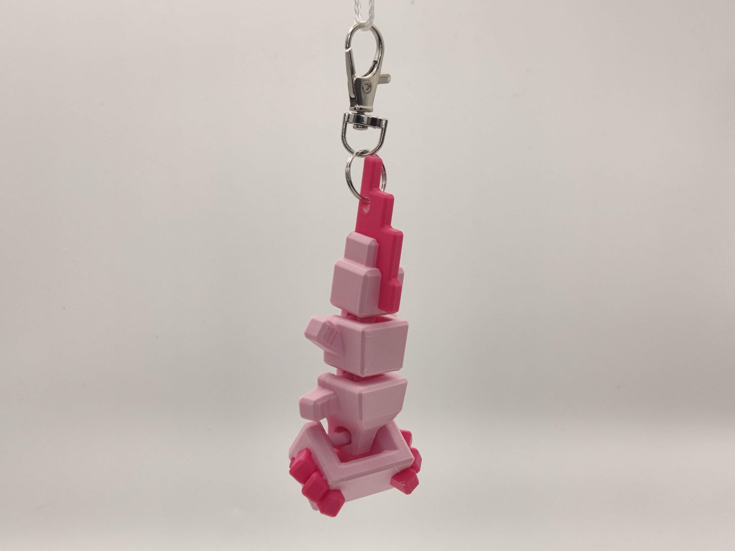 Blocky Axolotl Keychain – 3D Printed Minecraft Style in Pink or Blue