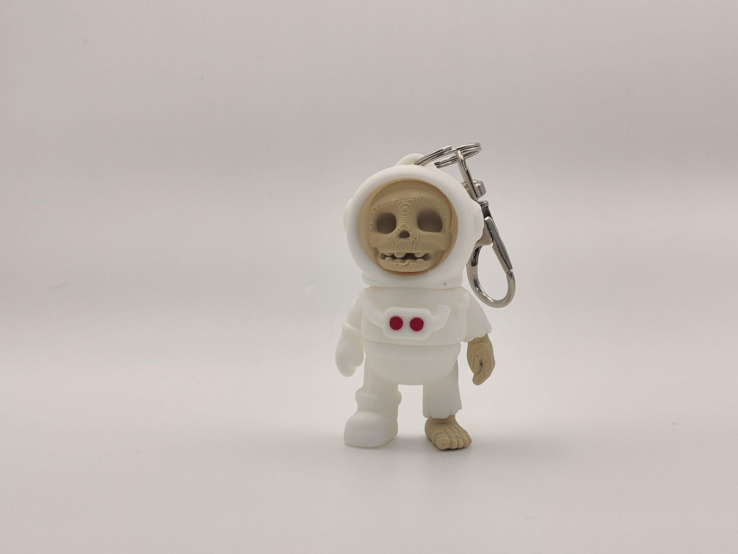 3D Printed Skelly Astronaut Keychain – Skeleton Space Explorer Charm