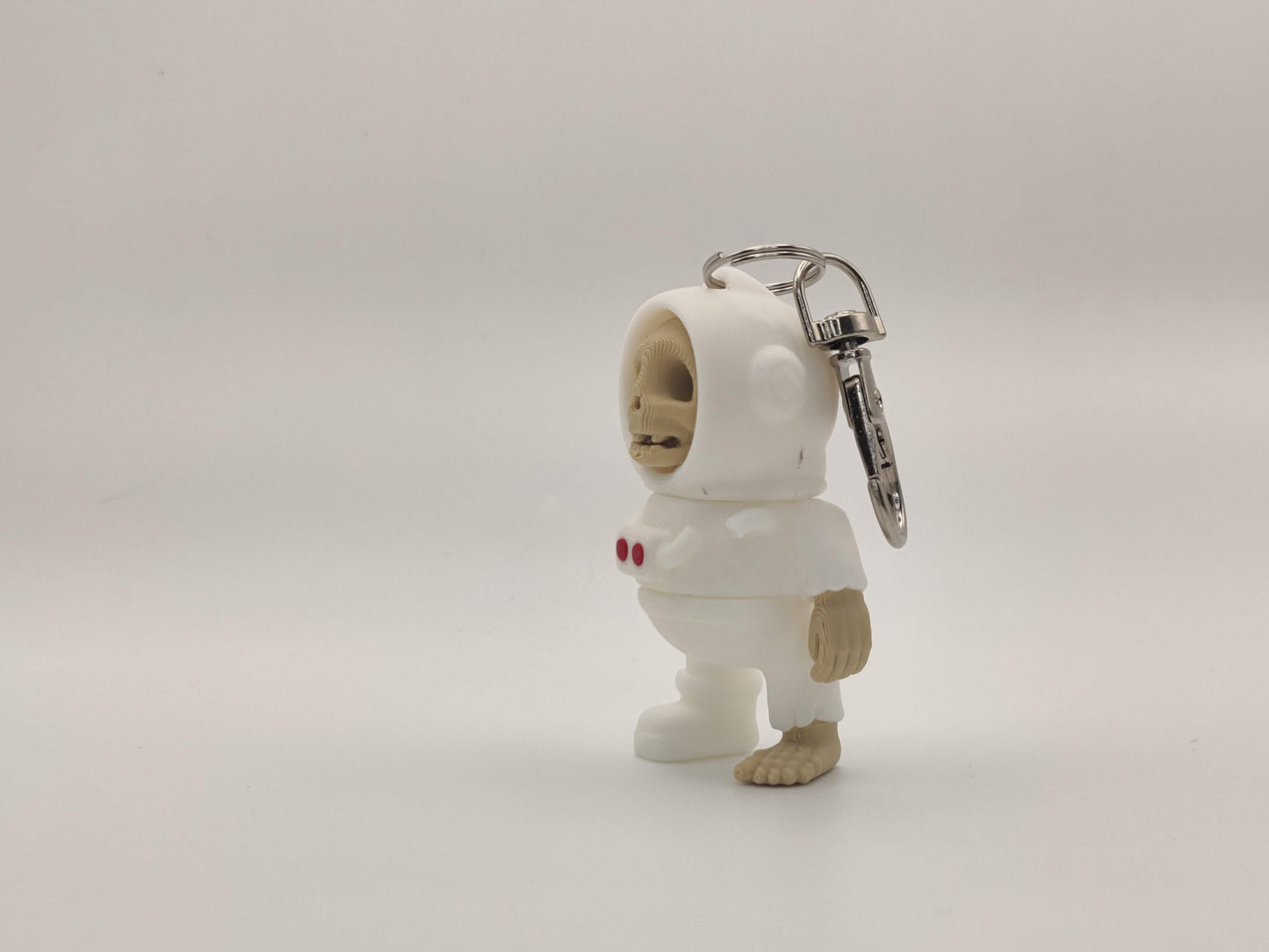 3D Printed Skelly Astronaut Keychain – Skeleton Space Explorer Charm