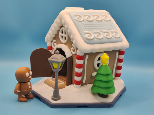 3D Printed Gingerbread House Holiday Decor Set
