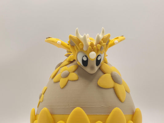 Flower Mini Dragon & Egg | Spring Dragon | Cute Fantasy Dragon Gift